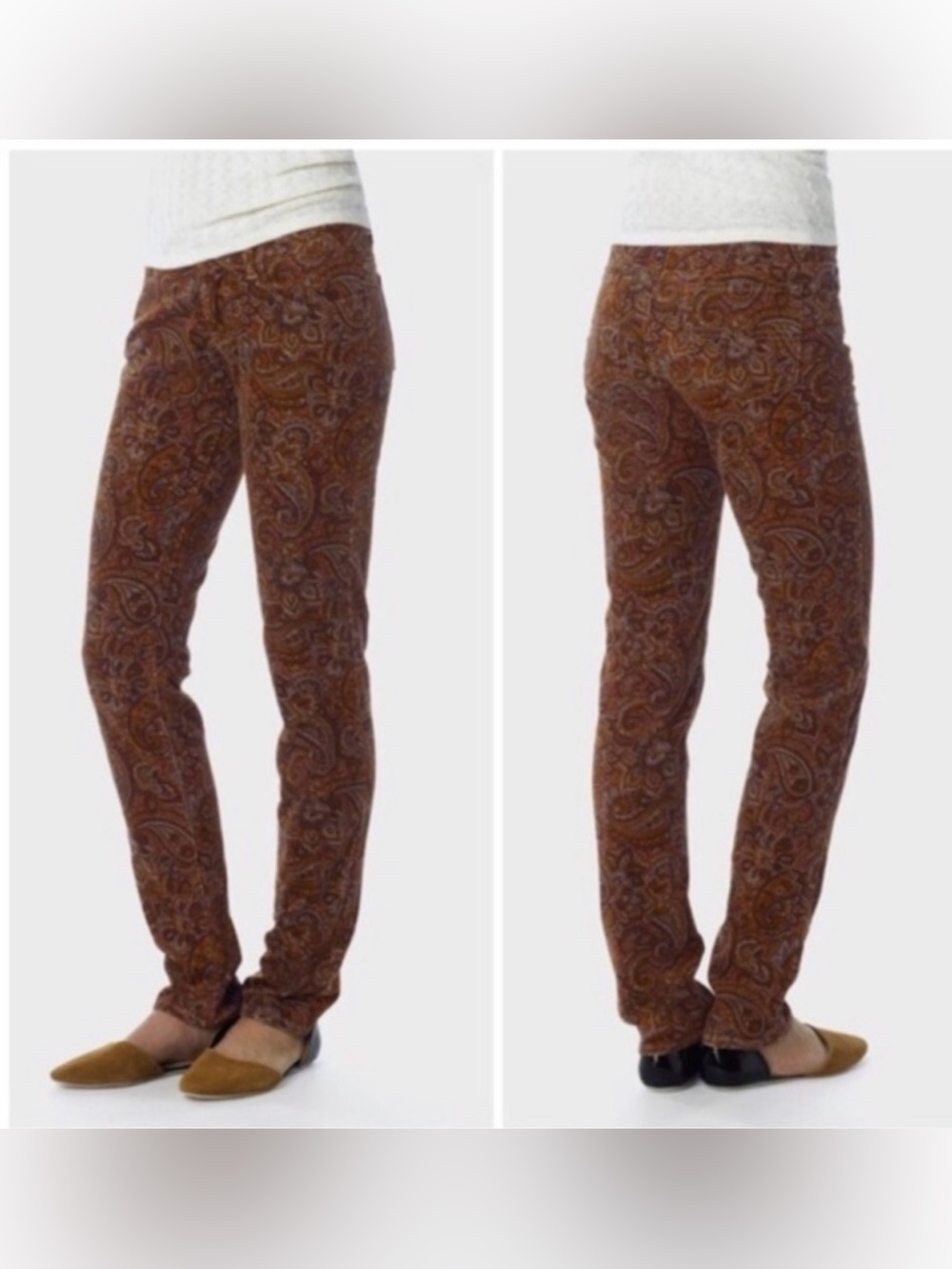 Prana Trinity Women’s Size 8 Tapestry Paisley Ribbed Corduroy Pants